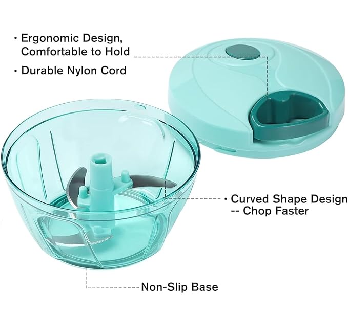 Pro Kitchen Chopper — 3-Blade Onion & Vegetable Cutter with 500ml Container