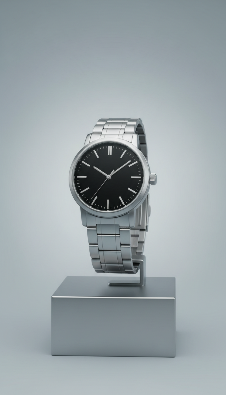 Classic Stainless Steel Black Dial