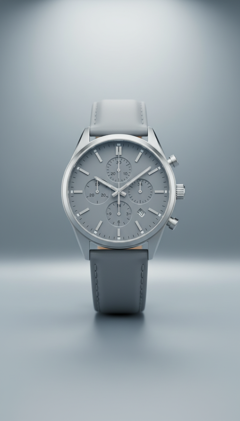 Silver Chronograph Cloud Gray Strap
