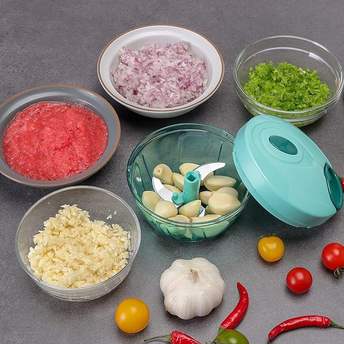 Pro Kitchen Chopper — 3-Blade Onion & Vegetable Cutter with 500ml Container