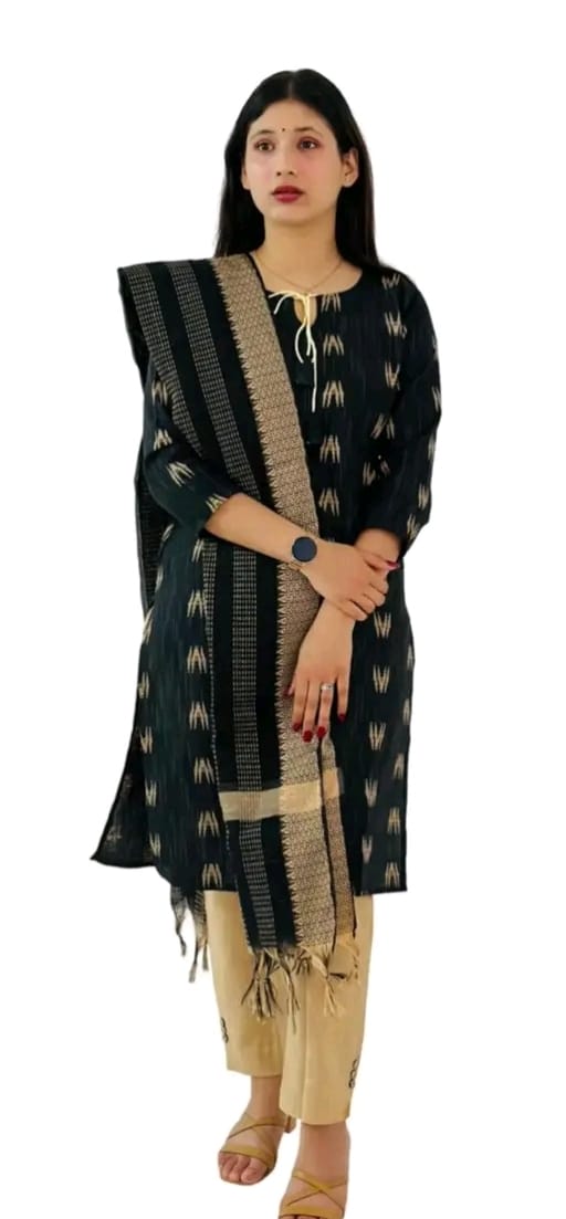 HyprFLOW™ Kurti with Pant & Dupatta — Green | Women's Luxury Kurta Set