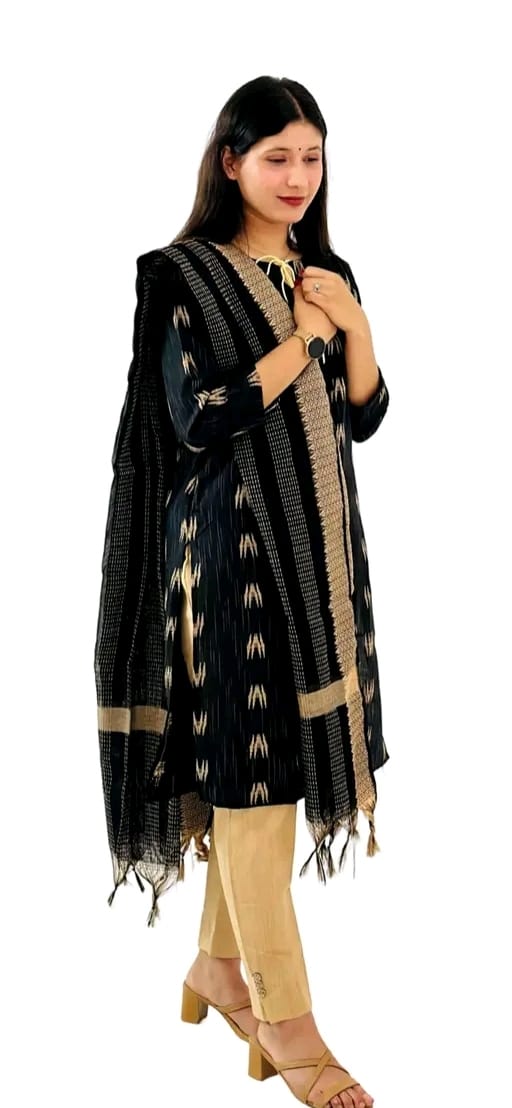 HyprFLOW™ Kurti with Pant & Dupatta — Green | Women's Luxury Kurta Set