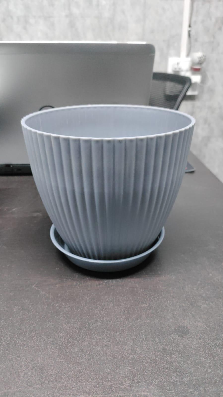 Bloom & Drain Flower Pot with Drainage Holes & Tray – Indoor Outdoor Plant Pot
