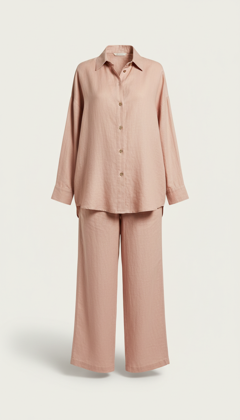 Blush Linen Relaxed Fit Co-ord Set