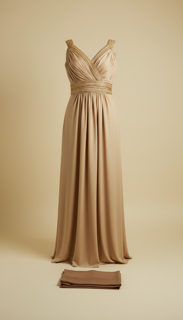 Golden beige contemporary dress