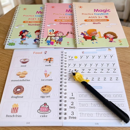 Magic Practice Copybook for Kids – Reusable Writing Practice Book for Alphabets, Numbers & Maths