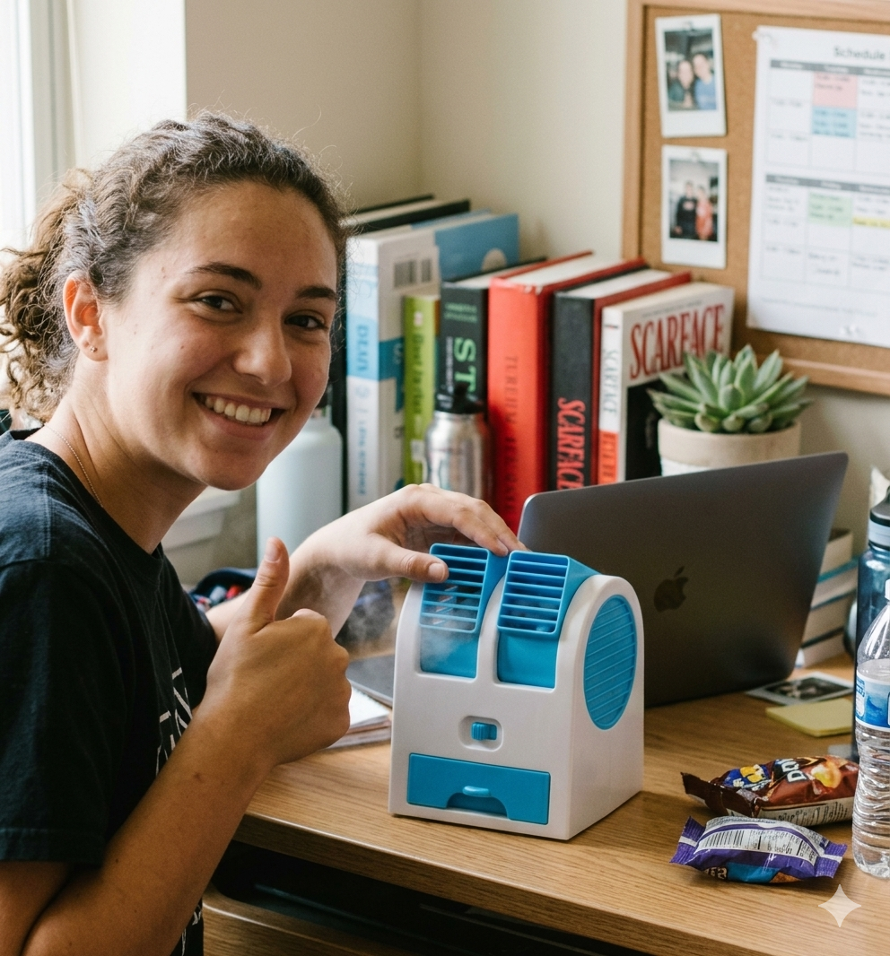3-in-1 Portable Mini Air Cooler, Humidifier & Purifier – Personal Desktop Air Conditioner
