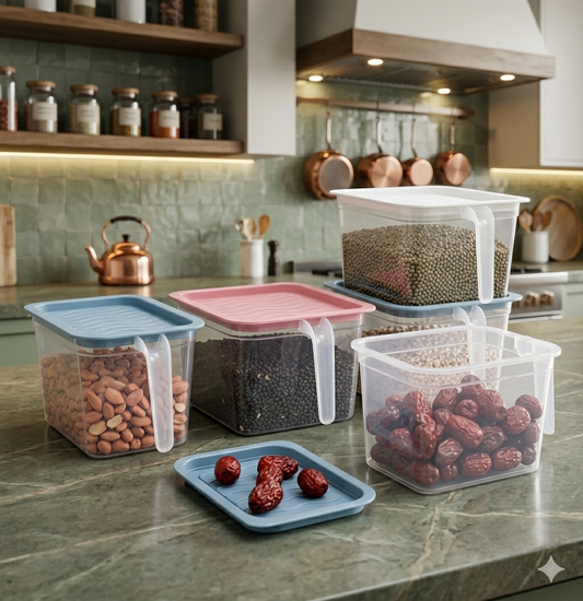 NestBasket Pro Kitchen Storage Basket – Unbreakable Stackable Pantry Basket Pack of 6