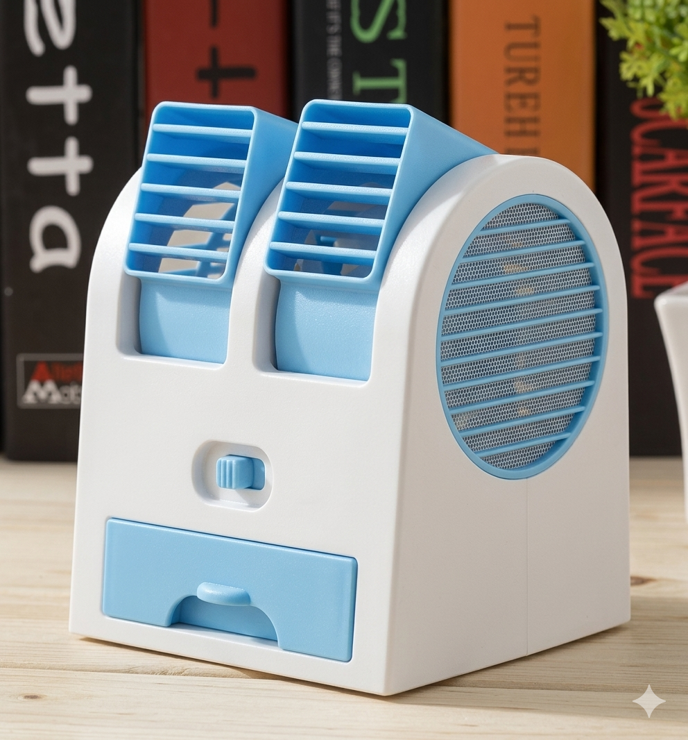 3-in-1 Portable Mini Air Cooler, Humidifier & Purifier – Personal Desktop Air Conditioner