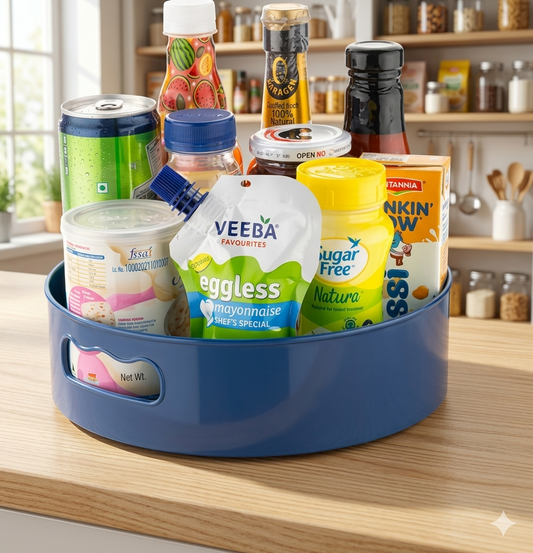 SpinEase 360° Rotating Tray & Lazy Susan Organiser – Kitchen Spice Rack & Desk Organiser