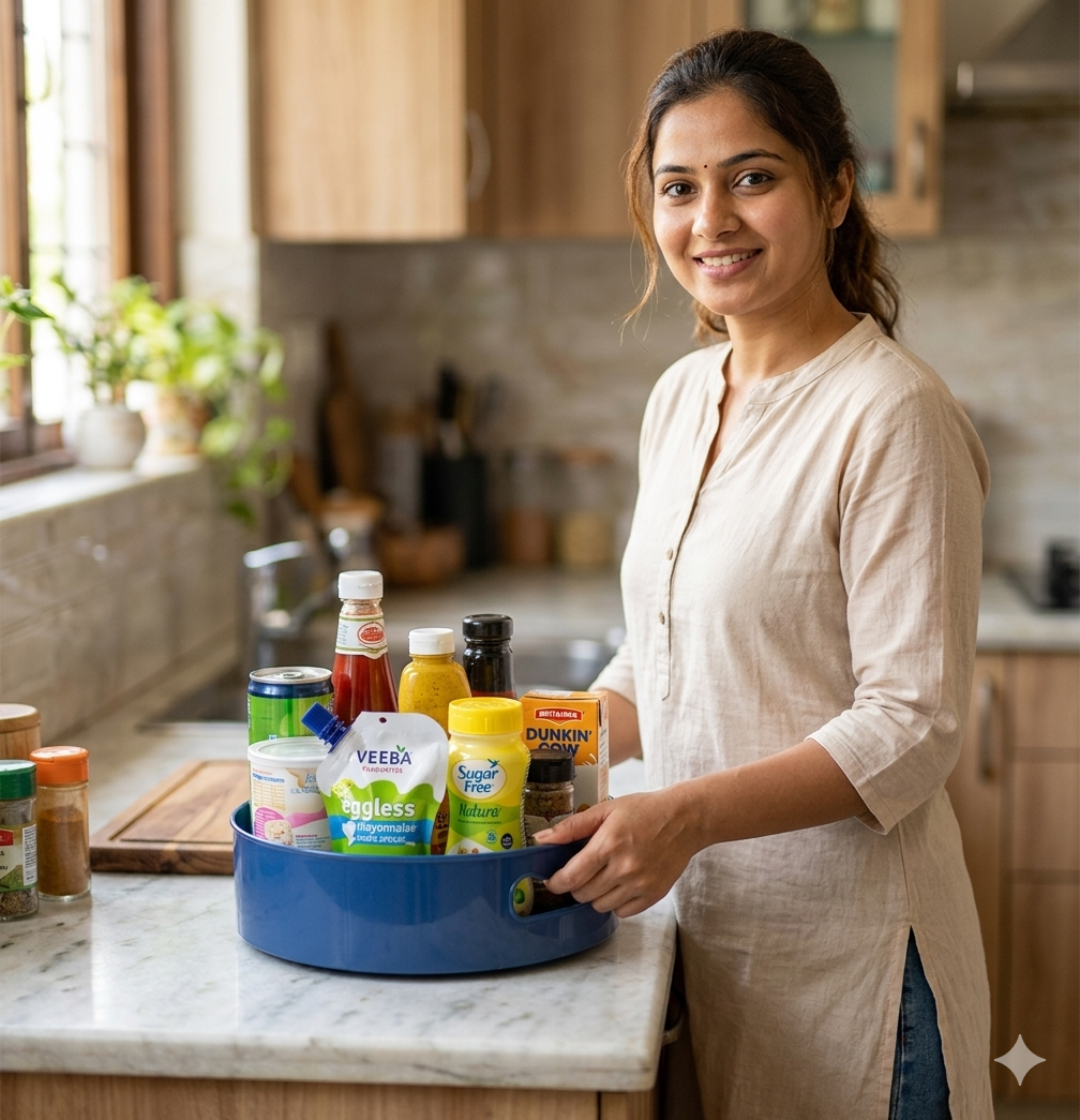 SpinEase 360° Rotating Tray & Lazy Susan Organiser – Kitchen Spice Rack & Desk Organiser