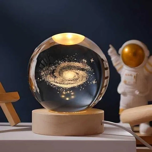 3D Crystal Ball Night Light – Illusion LED Lamp with Assorted Designs