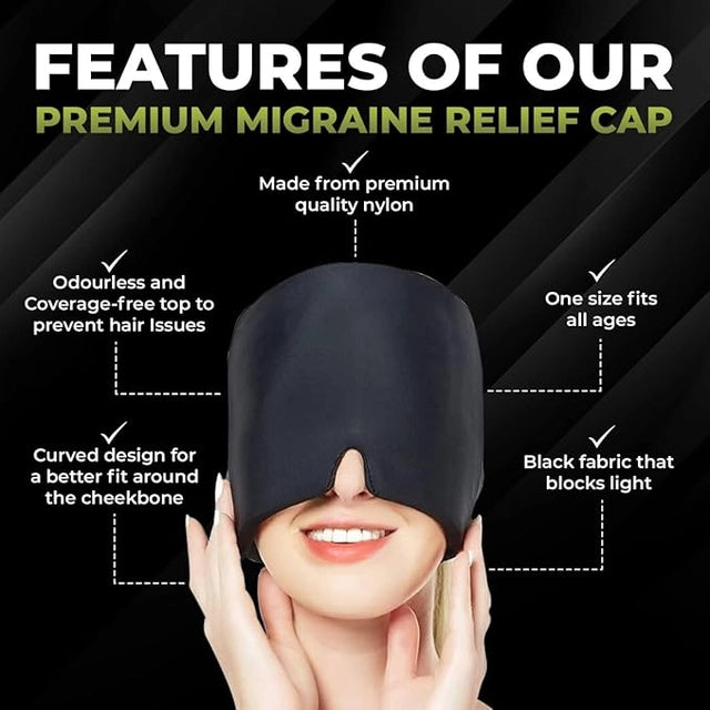 Migraine Relief Cap – Hot & Cold Therapy for Men & Women