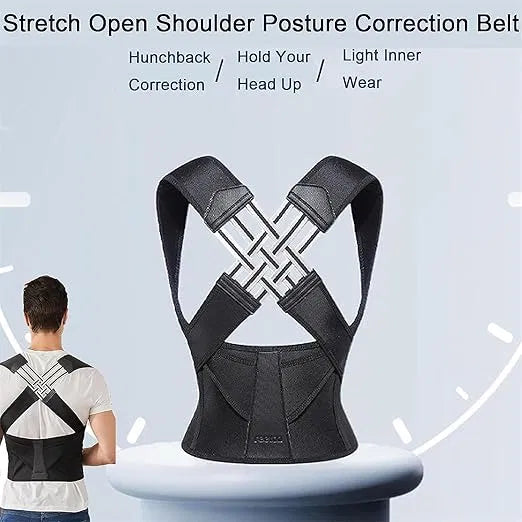 AlignPro Posture Corrector & Back Support Belt – Adjustable Shoulder Brace for Men & Women