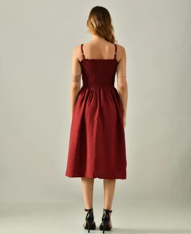 HyprFLOW™ Stylish Women's Dress — Maroon | Luxury Everyday Wear