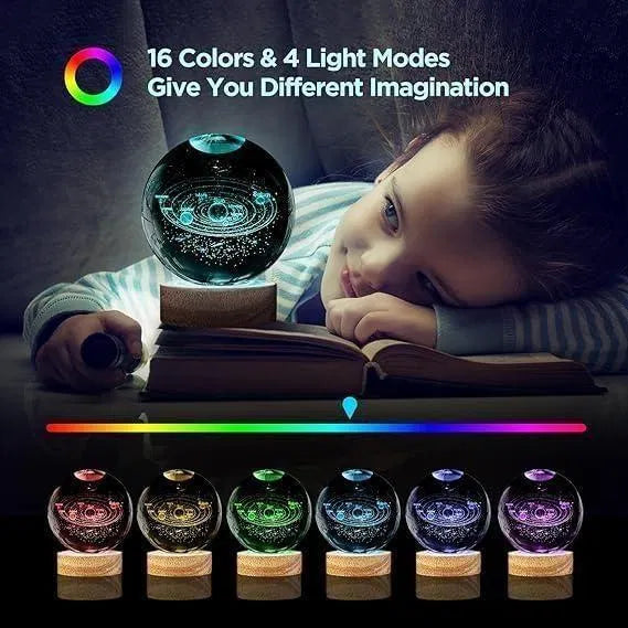 3D Crystal Ball Night Light – Illusion LED Lamp with Assorted Designs